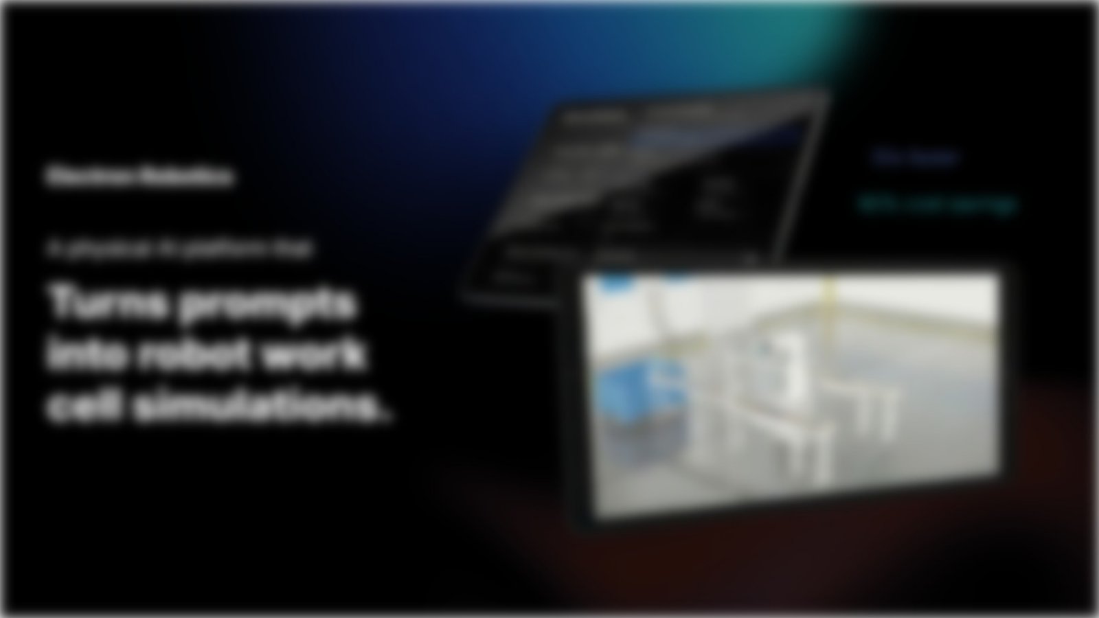 Blurred pitch deck cover for a Industrial Automation startup